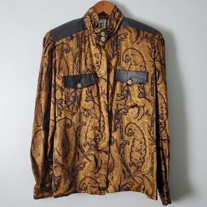 Che Bella | Rare Unique Vintage Paisley Silk Long Sleeve Blouse Top